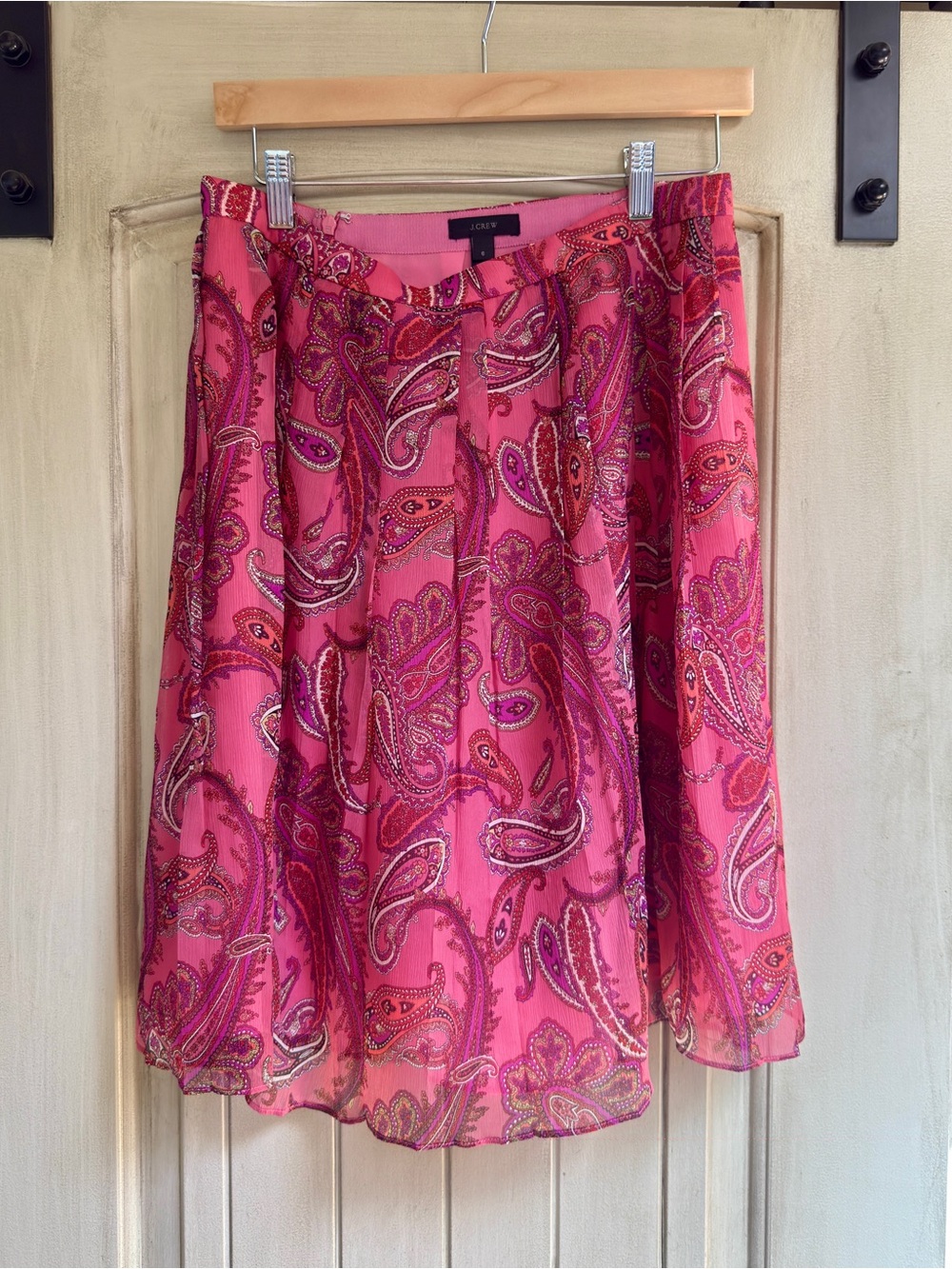 J. Crew Pink Paisley A-Line Skirt size 6, excellent condition